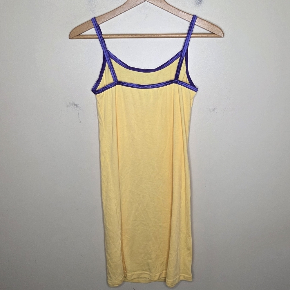 Y2K Yellow Purple Saturday Party Girl Graphic Night Gown Sleep Shirt Size Large - Picture 5 of 5